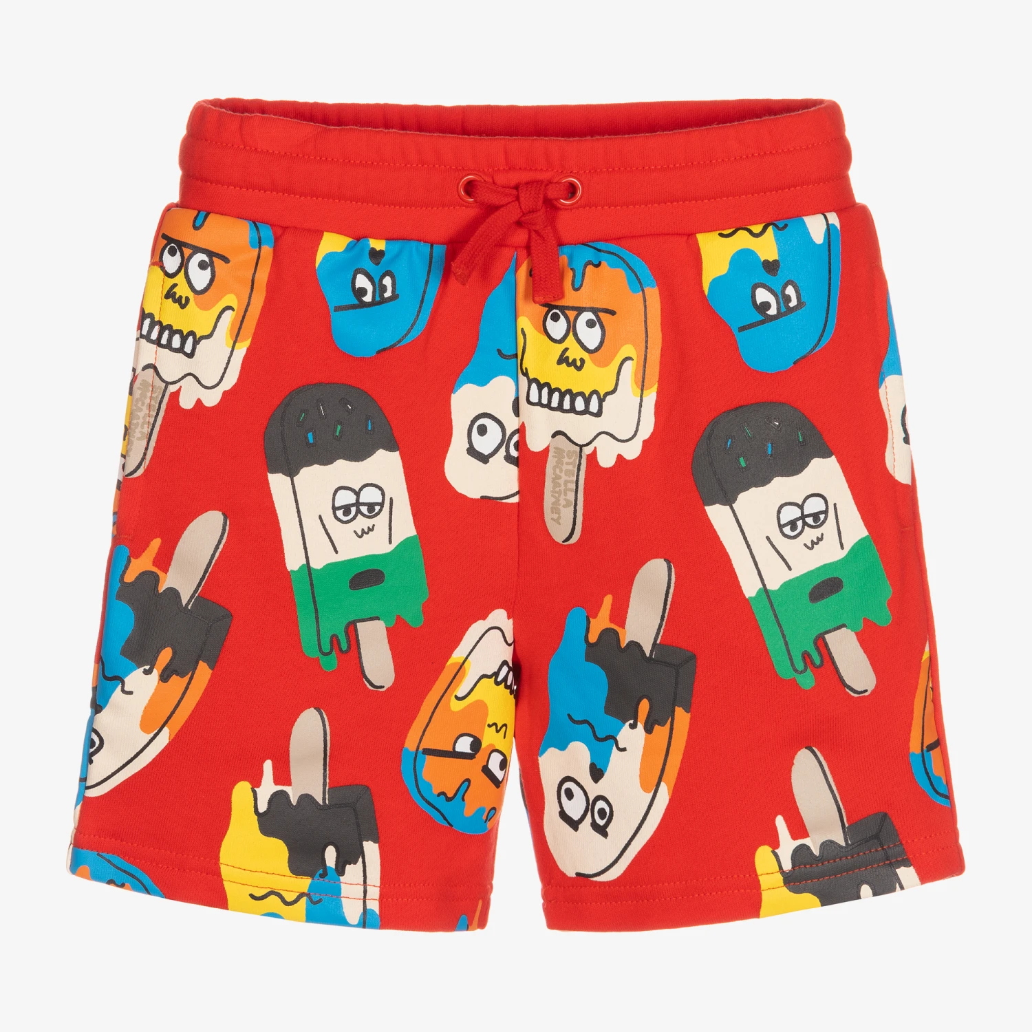 Stella McCartney Kids Boys Red Lolly Shorts 1 Stella McCartney Kids Boys Red Lolly Shorts