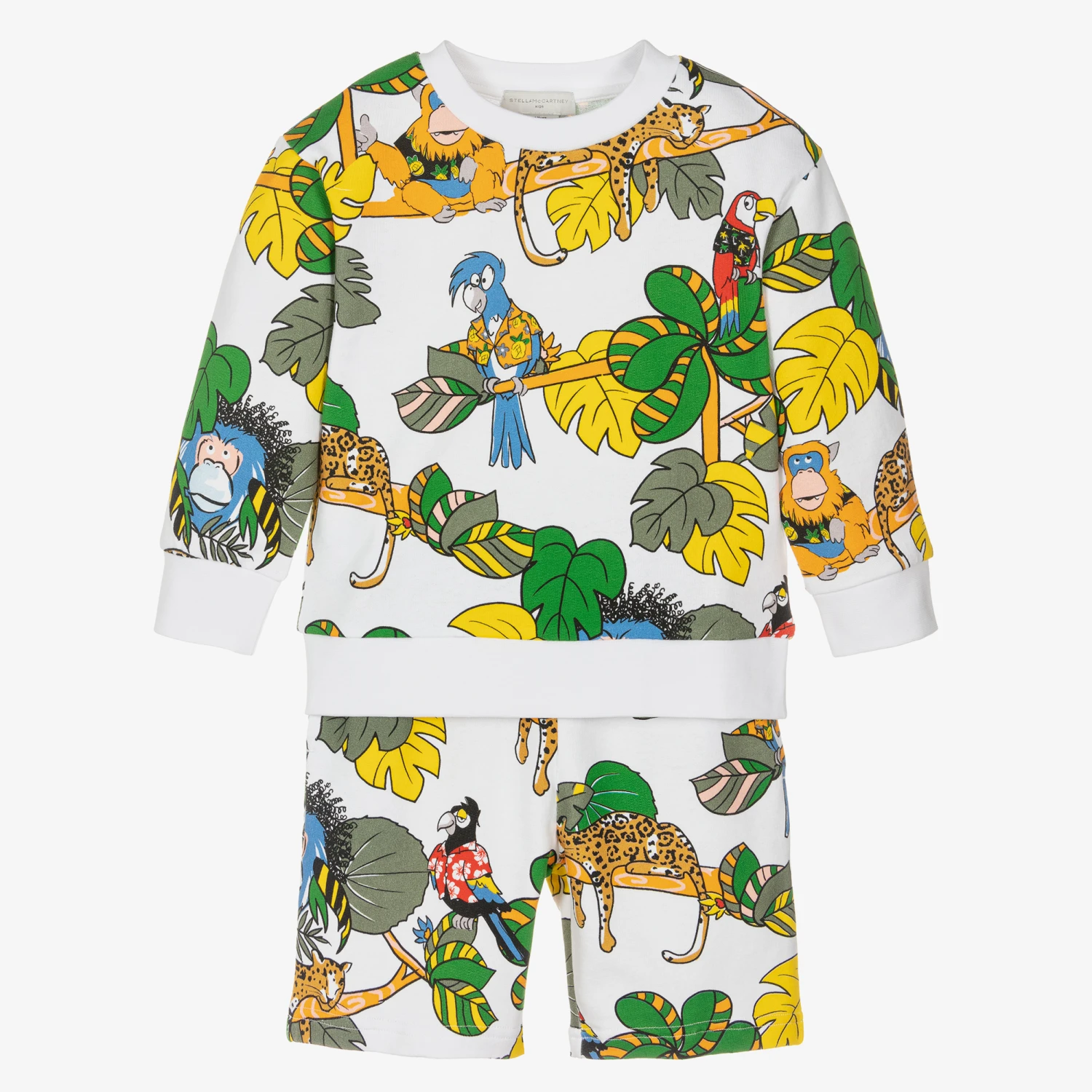 Stella McCartney Kids Boys White Animal Print Shorts Set 1 Stella McCartney Kids Boys White Animal Print Shorts Set