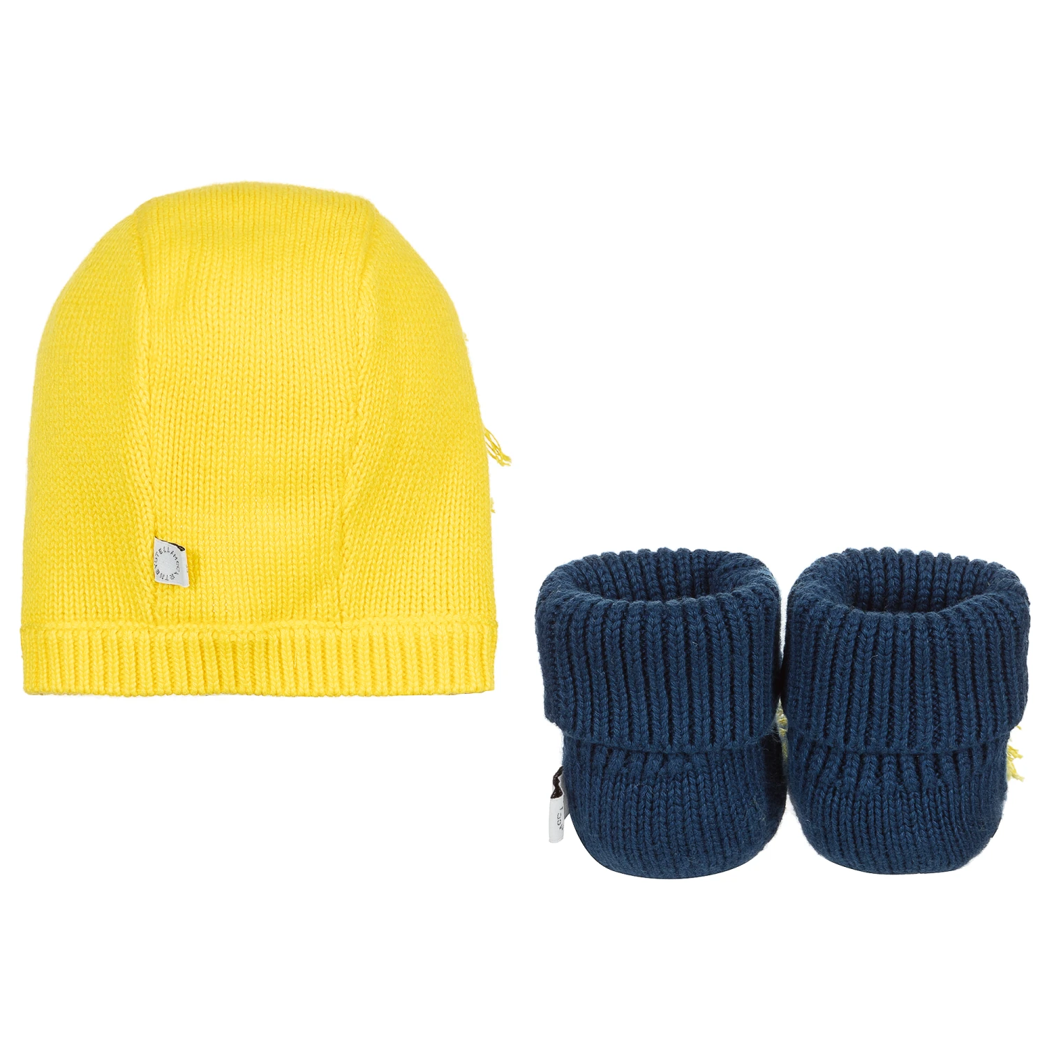 Stella McCartney Kids Yellow Hat & Blue Booties Set 2 Stella McCartney Kids Yellow Hat & Blue Booties Set - Image 2