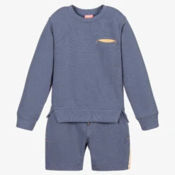 Sunuva Boys Blue Cotton Shorts Set