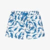 Sunuva Boys White & Blue Sharks Swim Shorts