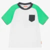 Sunuva Boys White & Green Swim Top