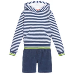 Sunuva Navy Blue Towelling Shorts Set