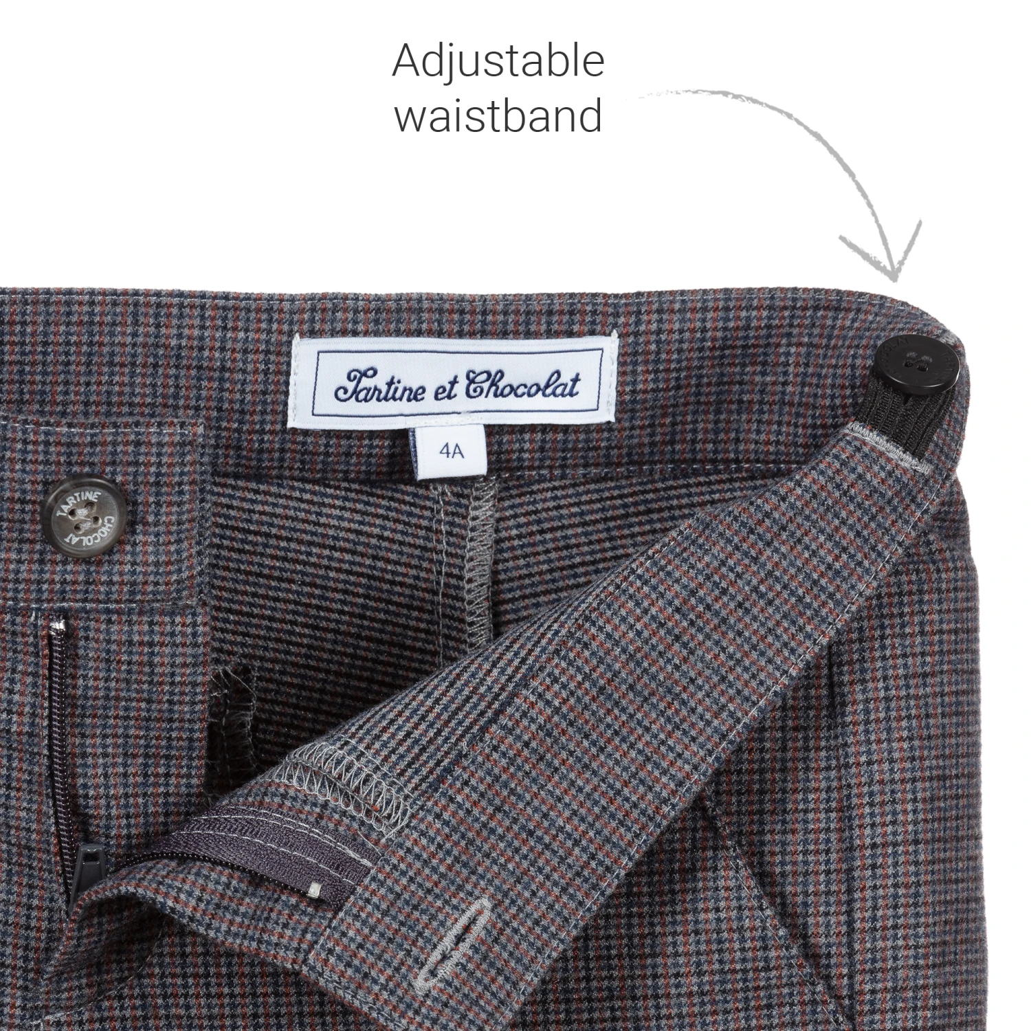 Tartine Et Chocolat Grey Check Trousers 5 Tartine Et Chocolat Grey Check Trousers - Image 5