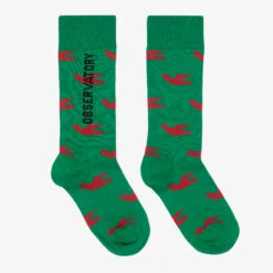 The Animals Observatory Green Cotton Bird Socks
