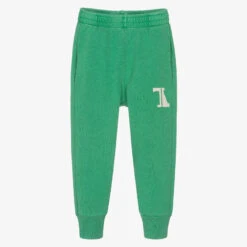 The Animals Observatory Green Cotton Logo Joggers