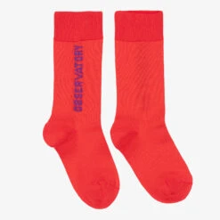 The Animals Observatory Red Cotton Logo Socks