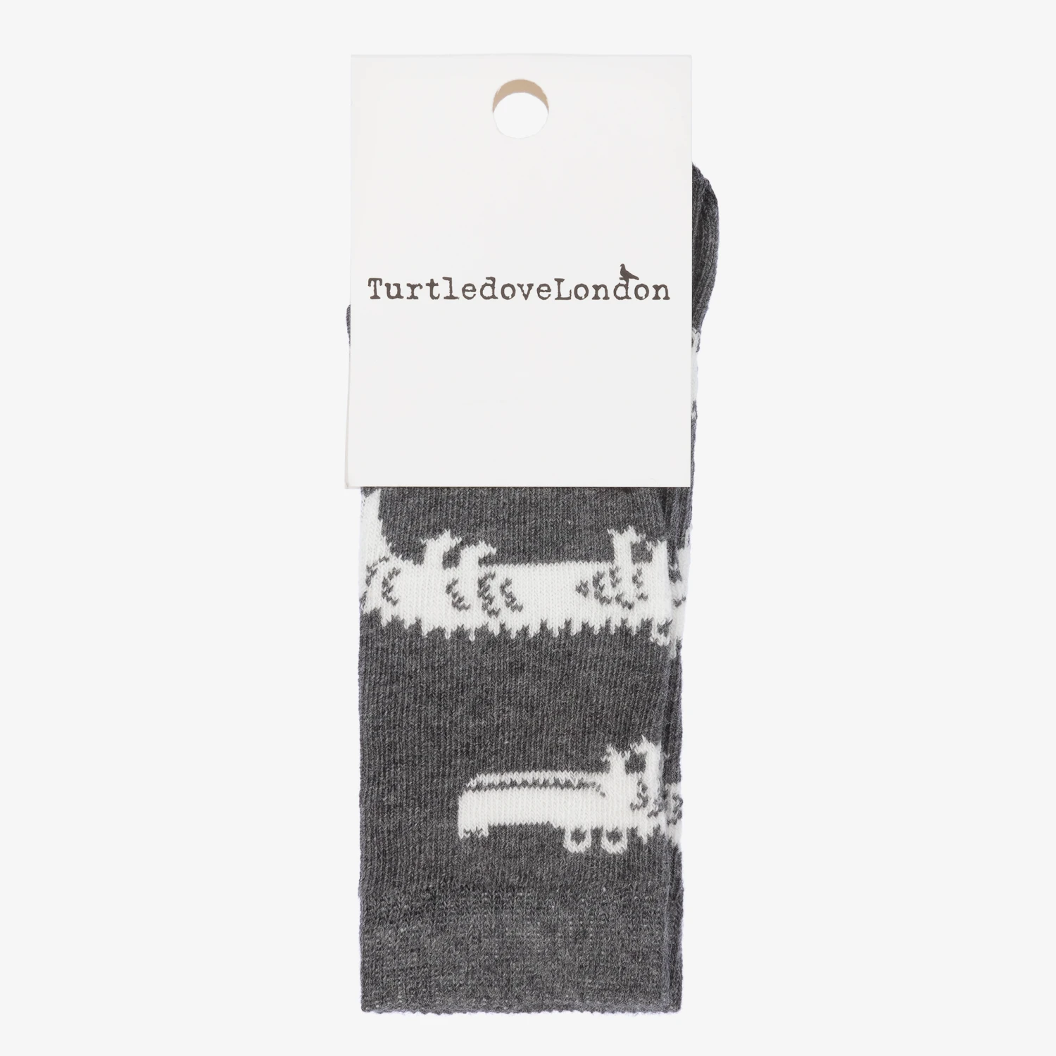 Turtledove London Grey Crocodile Cotton Socks 2 Turtledove London Grey Crocodile Cotton Socks - Image 2
