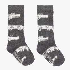 Turtledove London Grey Crocodile Cotton Socks