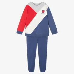 Tutto Piccolo Boys Blue Cotton Tracksuit
