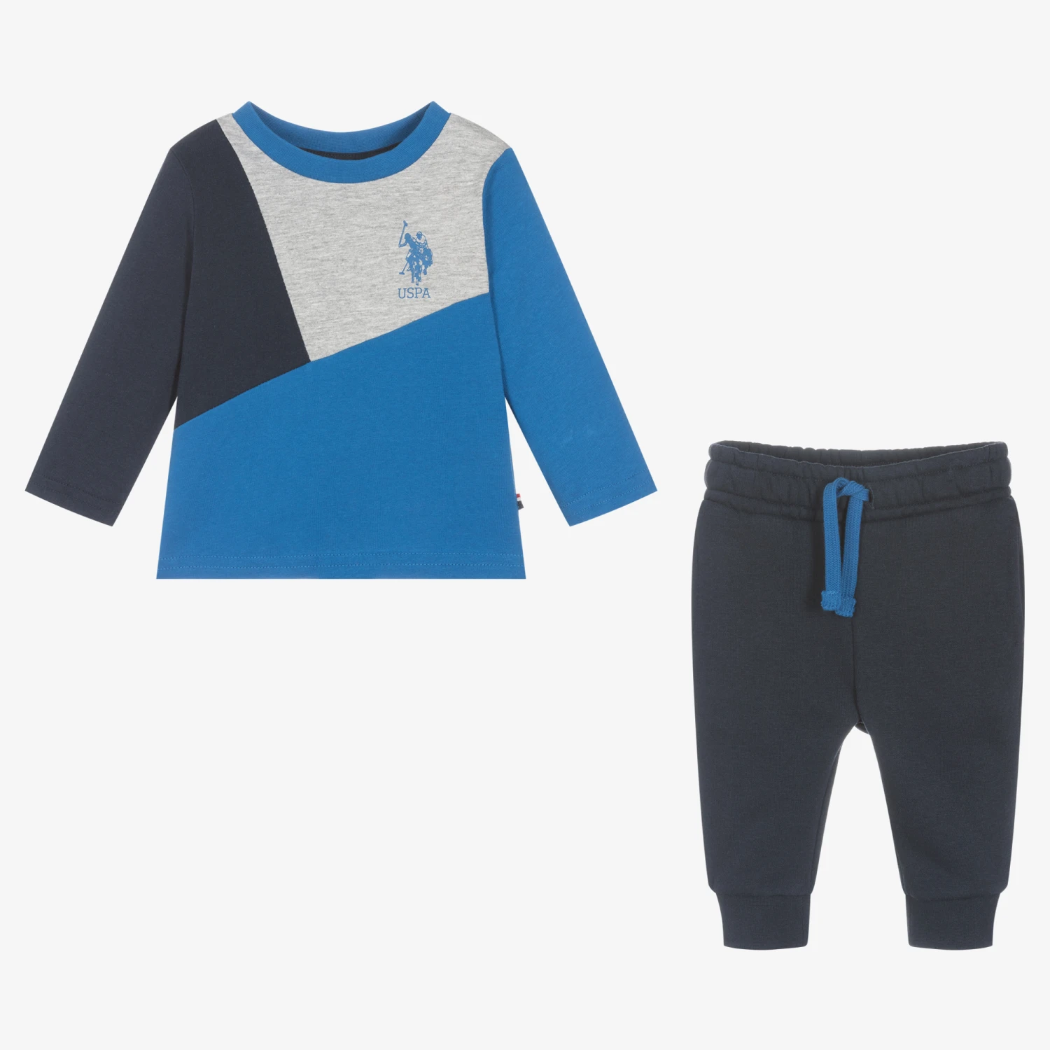 U.S. Polo Assn. Boys Blue Cotton Trouser Set 2 U.S. Polo Assn. Boys Blue Cotton Trouser Set - Image 2