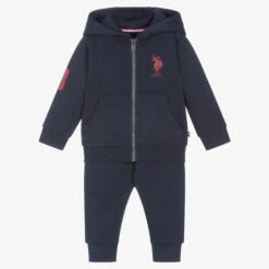 U.S. Polo Assn. Boys Blue Hooded Logo Tracksuit