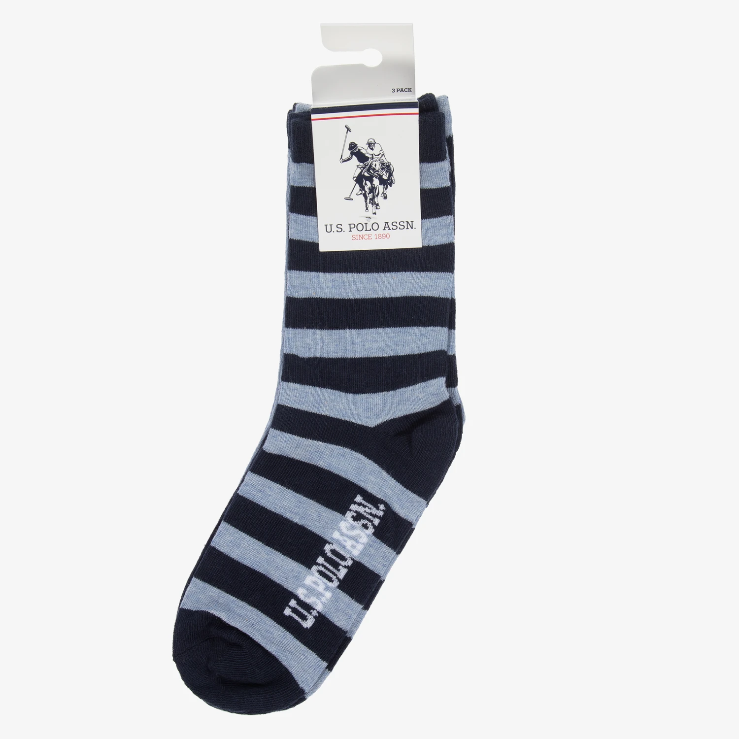 U.S. Polo Assn. Boys Blue Socks (3 Pack) 2 U.S. Polo Assn. Boys Blue Socks (3 Pack) - Image 2