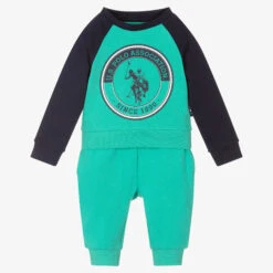 U.S. Polo Assn. Boys Green Cotton Tracksuit