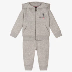 U.S. Polo Assn. Boys Grey Cotton Tracksuit