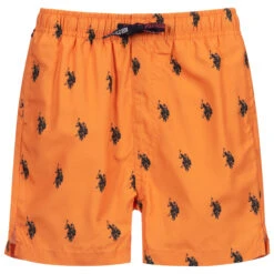 U.S. Polo Assn. Boys Orange Swim Shorts