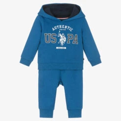 U.S. Polo Assn. Boys Royal Blue Cotton Logo Tracksuit