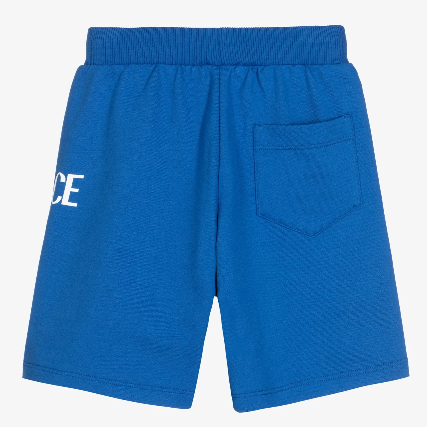 Versace Boys Blue Cotton Greca Shorts 2 Versace Boys Blue Cotton Greca Shorts - Image 2