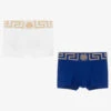 Versace White & Blue Boxers (2 Pack)