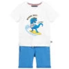 Week-end à La Mer Blue Dinosaur Shorts Set