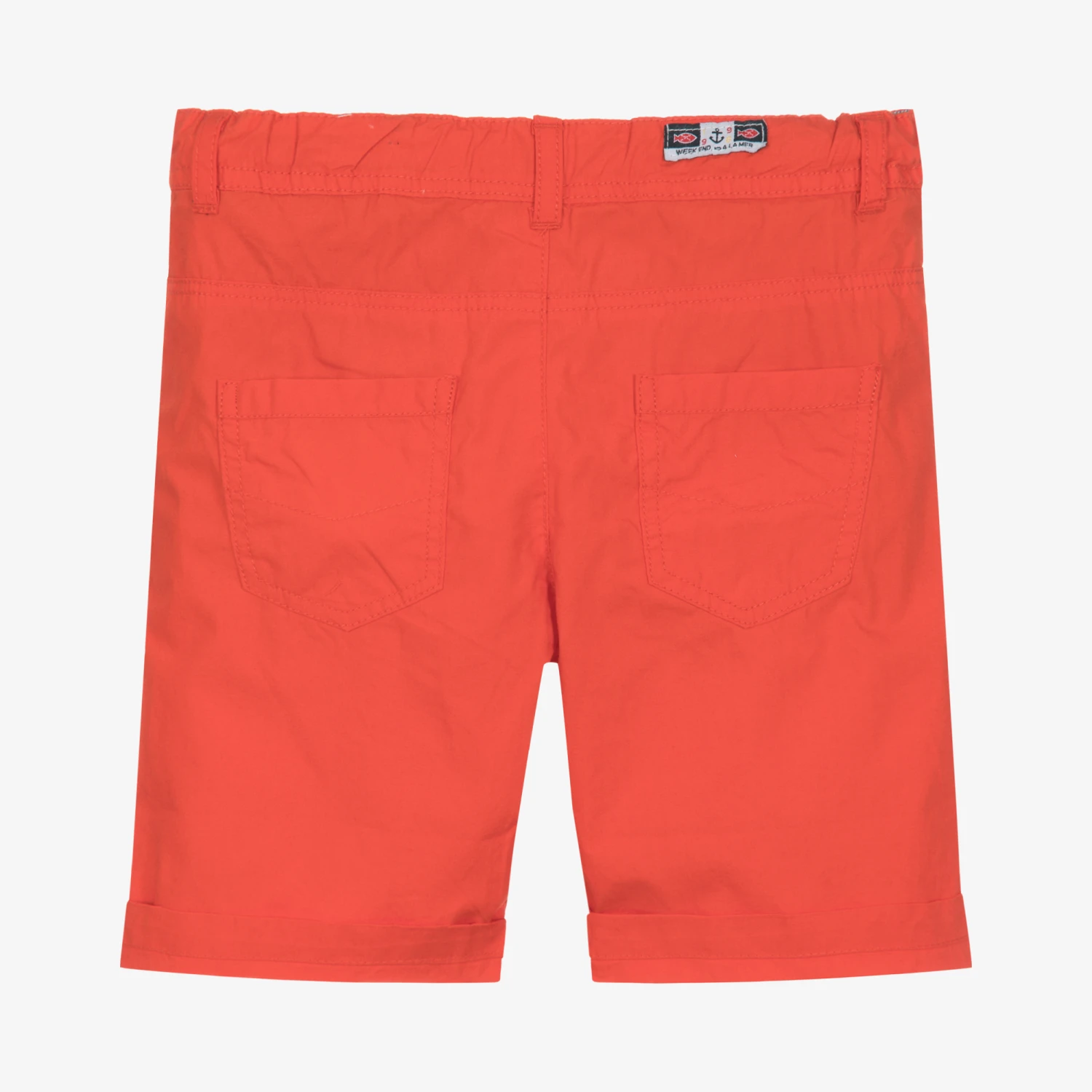 Week-end à La Mer Boys Orange Cotton Shorts 2 Week-end à La Mer Boys Orange Cotton Shorts - Image 2