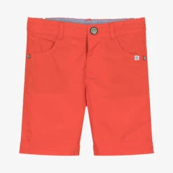 Week-end à La Mer Boys Orange Cotton Shorts