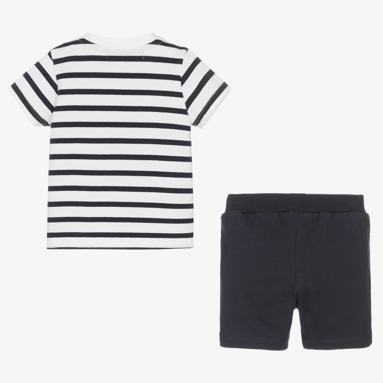Week-end à La Mer Boys White Breton Stripe Shorts Set 3 Week-end à La Mer Boys White Breton Stripe Shorts Set - Image 3