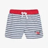 Week-end à La Mer Boys White Breton Stripe Swim Shorts